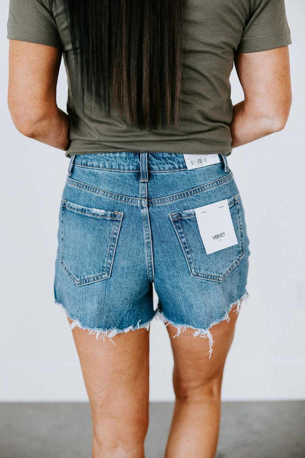 Indi Vervet Distressed A-Line Shorts