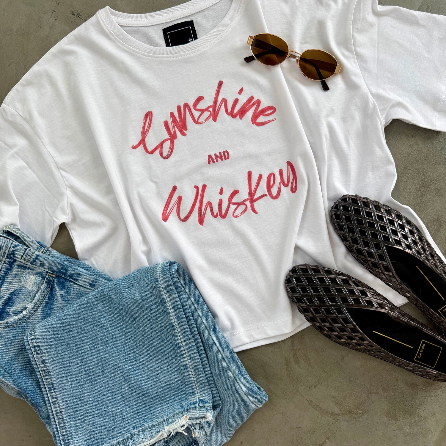 Sunshine and Whiskey Crop Tee