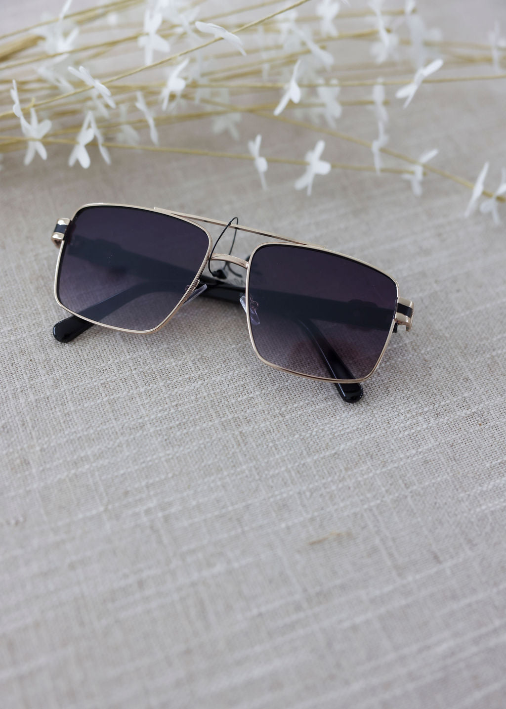 West Striped Aviator Sunglasses