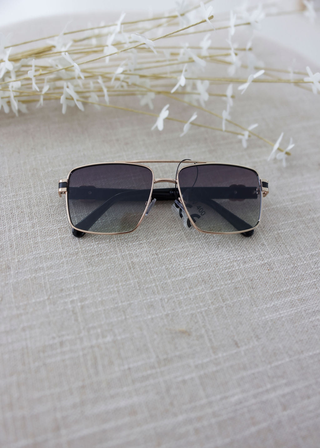 West Striped Aviator Sunglasses