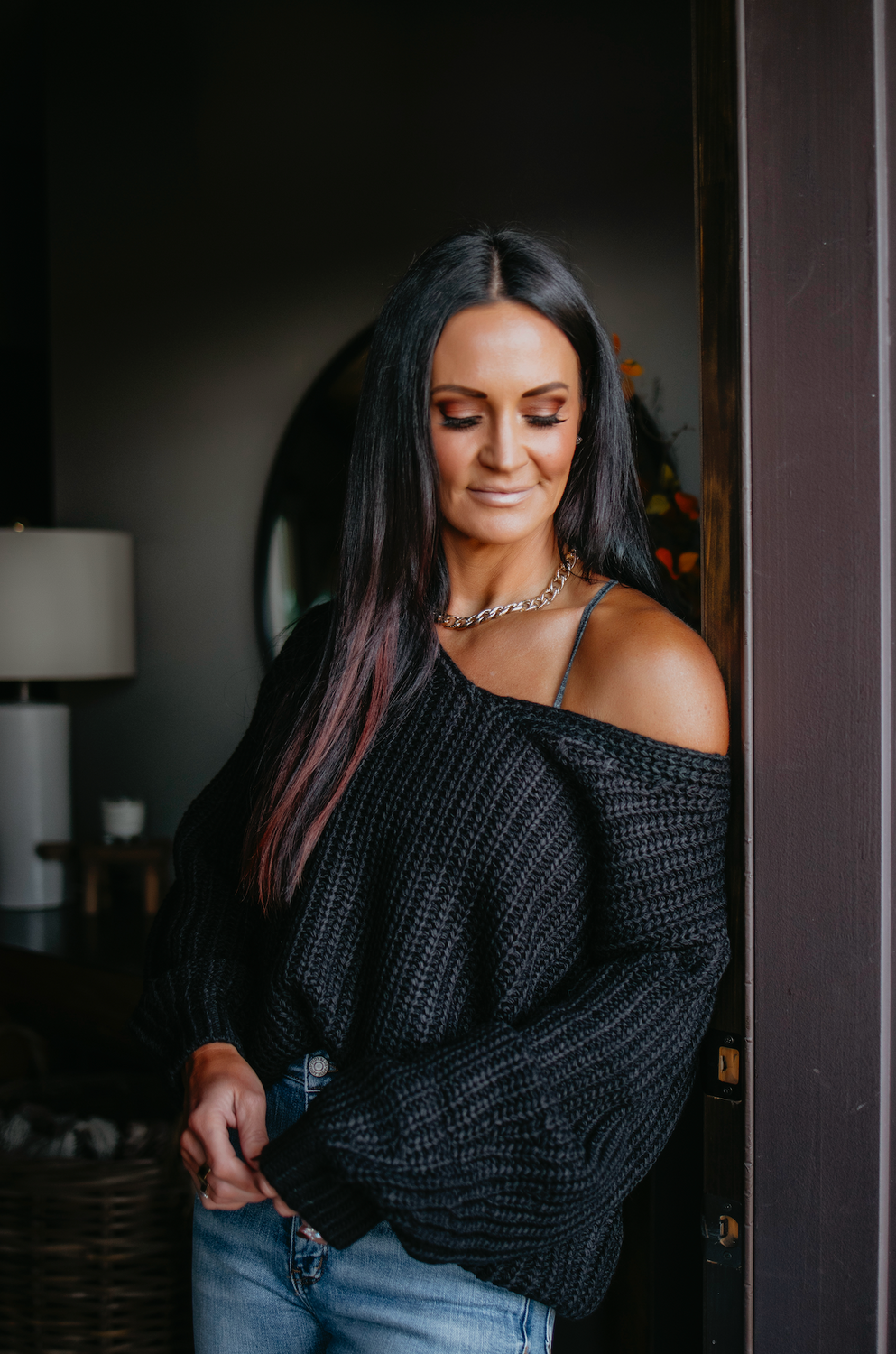 Nora Off Shoulder Sweater by Lily & Lottie