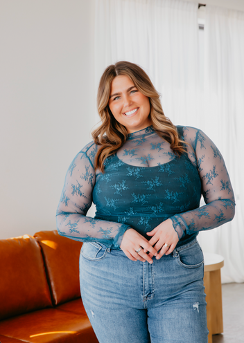 Elaina Mesh Long Sleeve Top