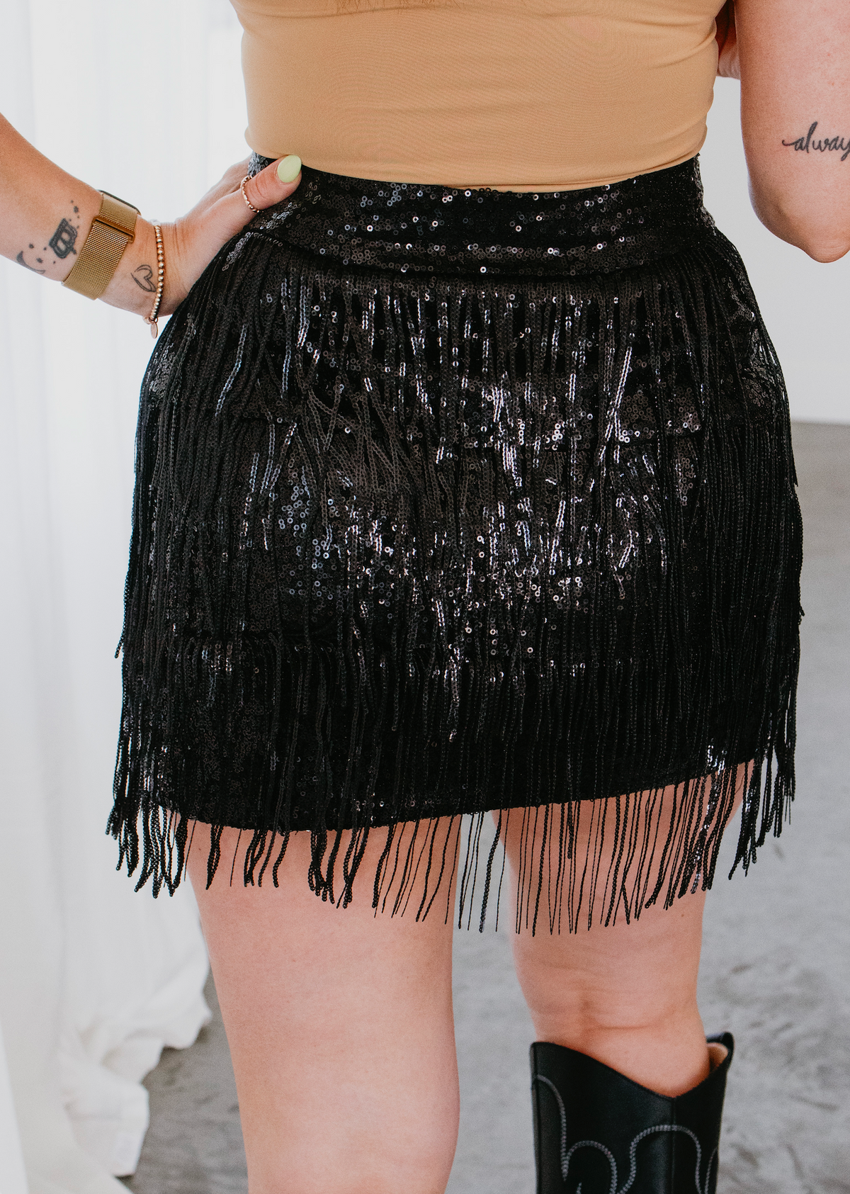 Vixen Sequin Fringe Skirt | Lauriebelles