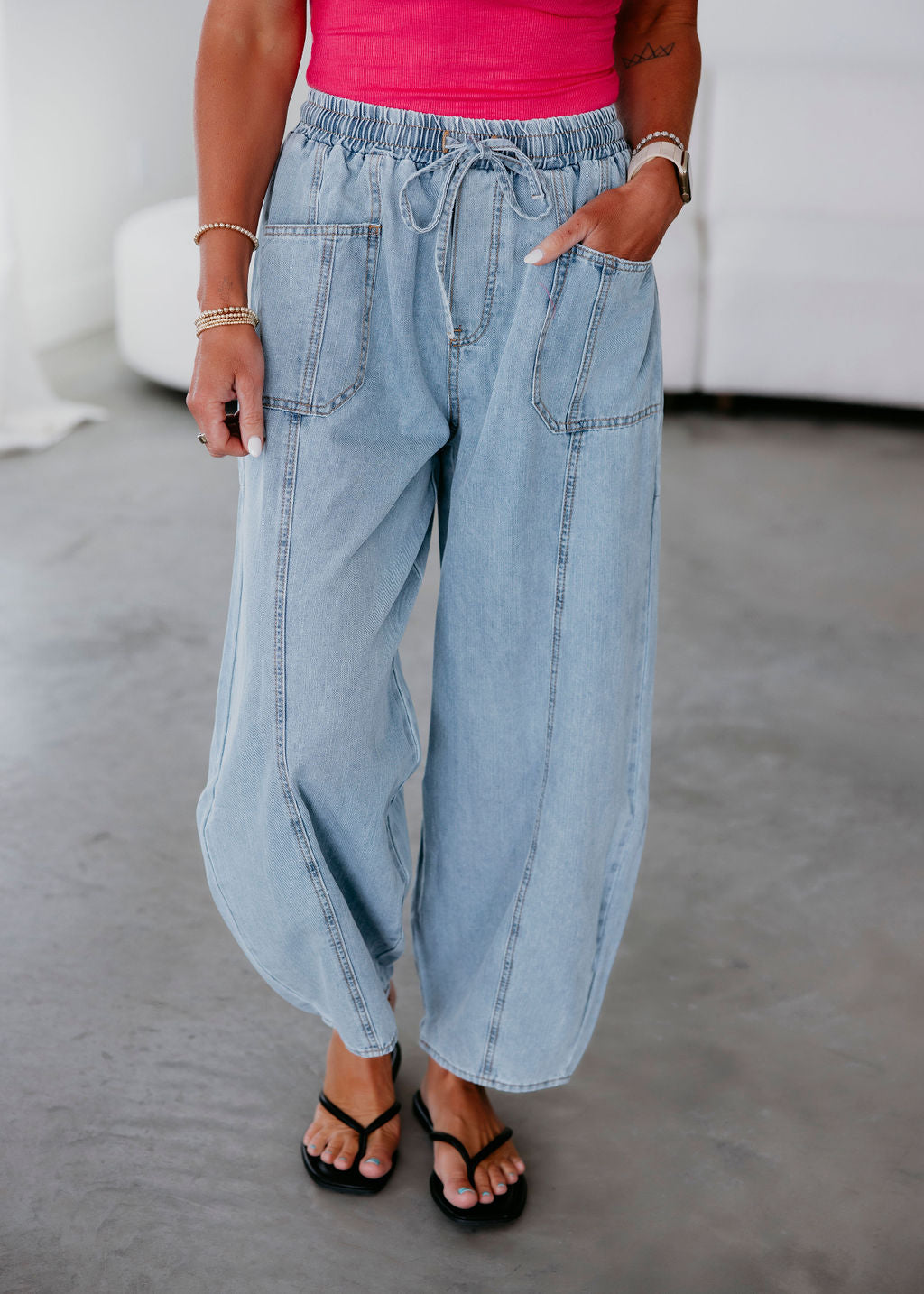 Lennox Denim Barrel Pants