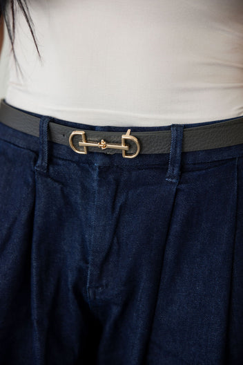 Horse Bit Skinny Buckle Belt