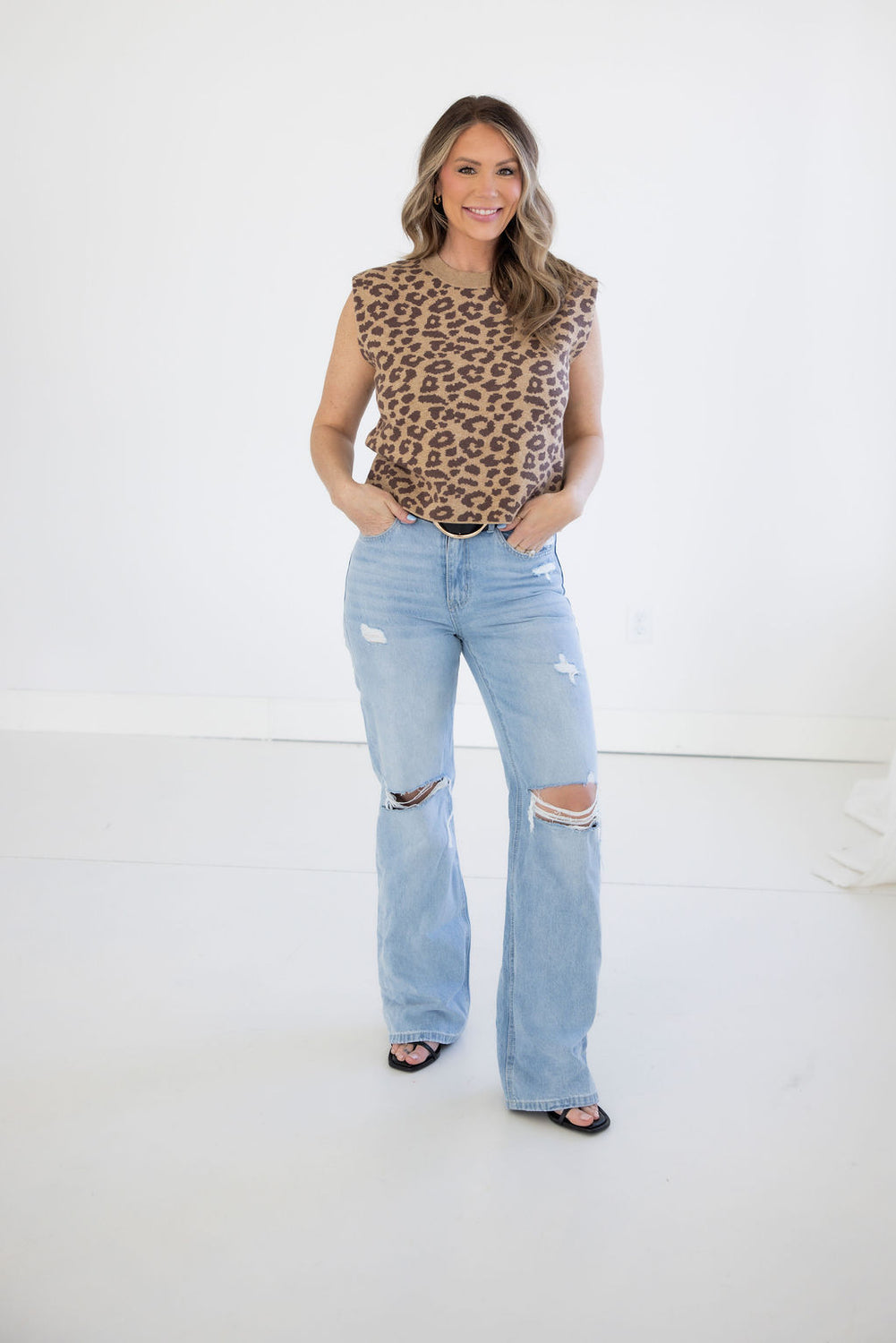 Kelani Leopard Sweater Tank