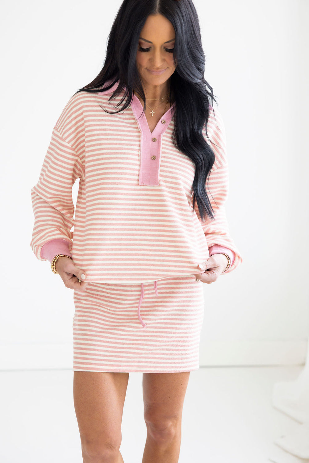 Kandi Striped Skirt Set