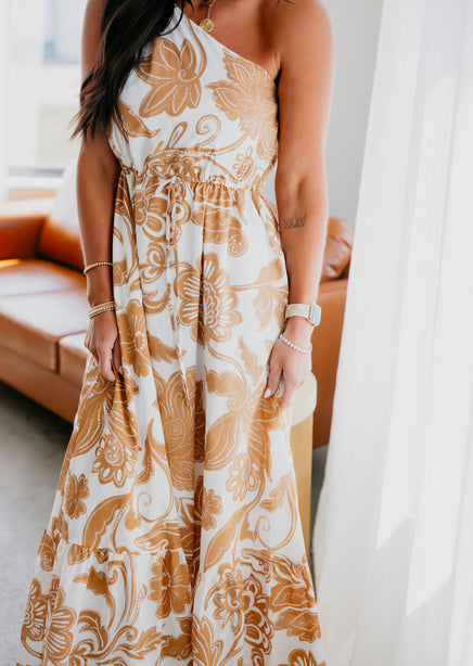 one shoulder maxi dress pattern The Aaron One Shoulder Maxi Dress MOD Boutique