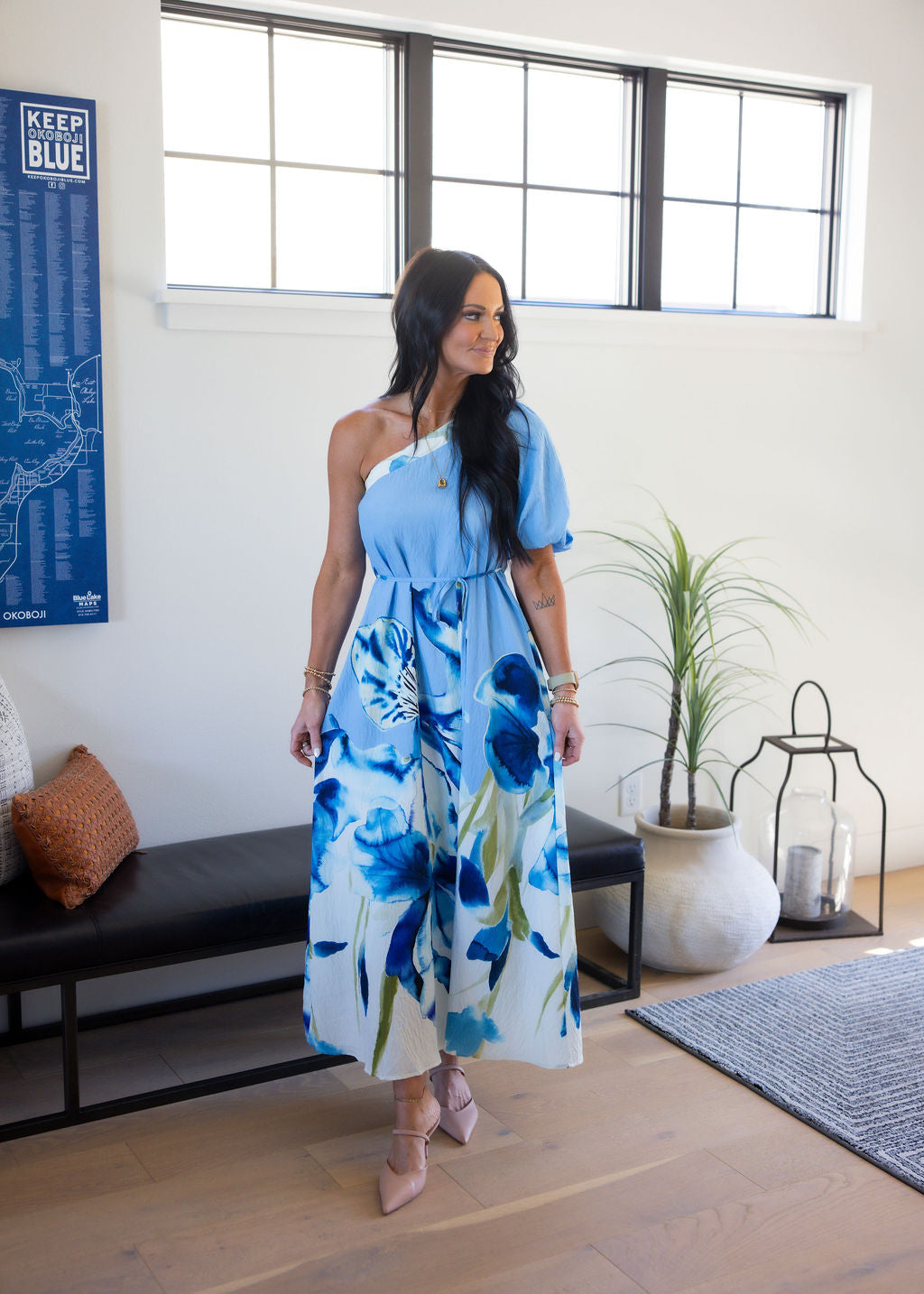 Kiya Floral Print Maxi Dress