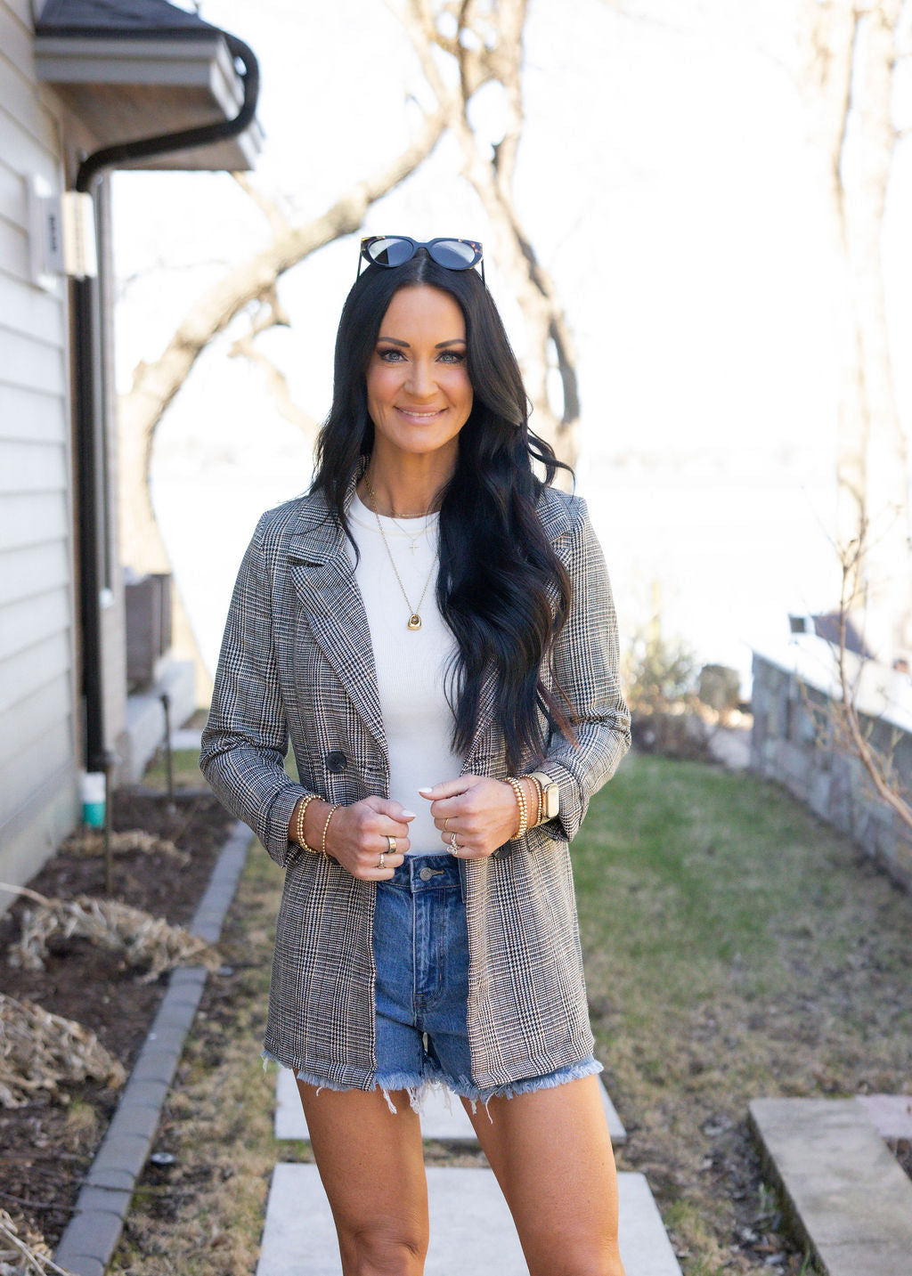 image of Victoria Plaid Blazer