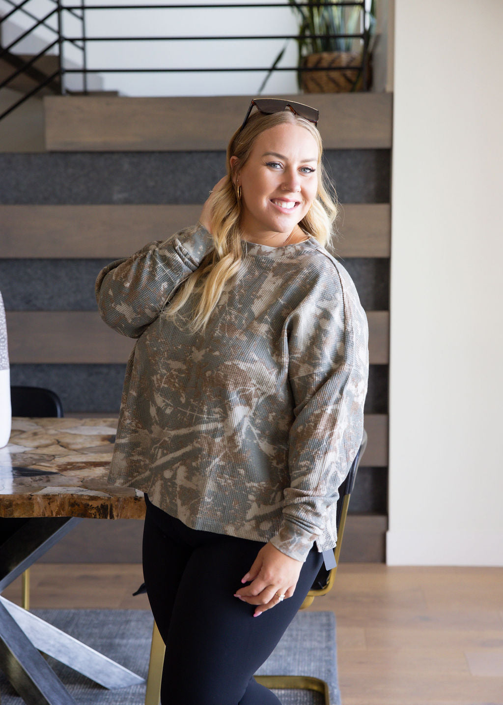 Sky Waffle Long Sleeve by Lily & Lottie
