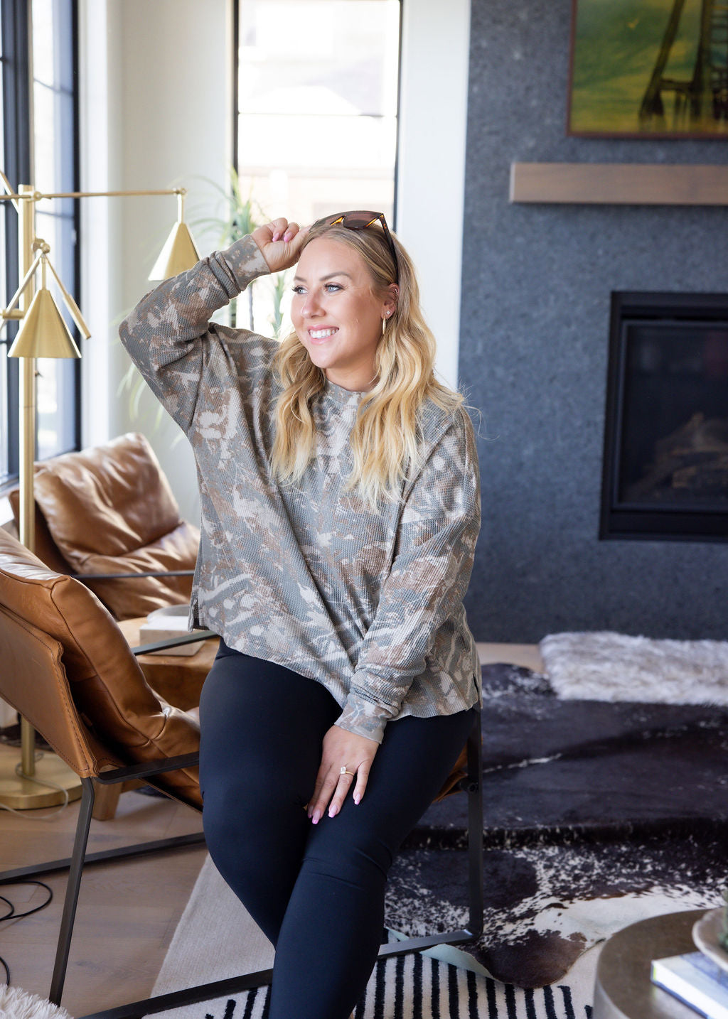 Sky Waffle Long Sleeve by Lily & Lottie