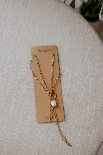 Trudie Pearl Toggle Necklace
