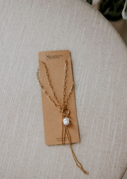 Trudie Pearl Toggle Necklace product view