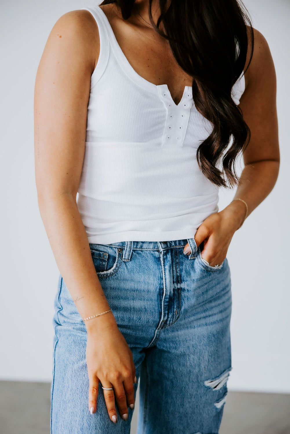 Tessa Eyelet Tank by Lily & Lottie