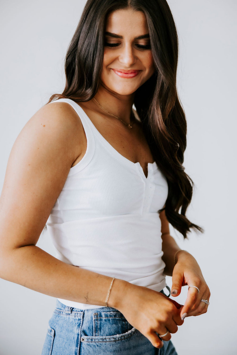 Tessa Eyelet Tank by Lily & Lottie