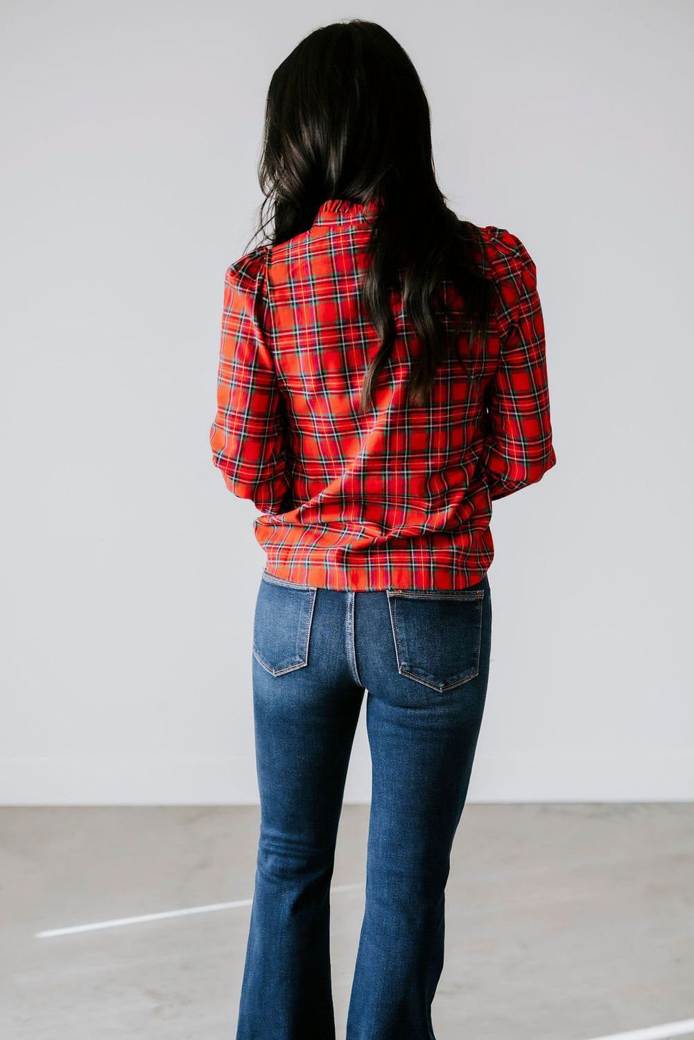 Bette Plaid Button Down Top