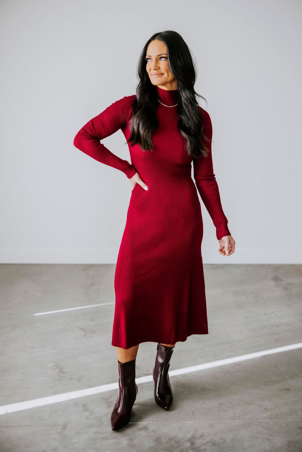 Darcey Ribbed Knit Midi Dress