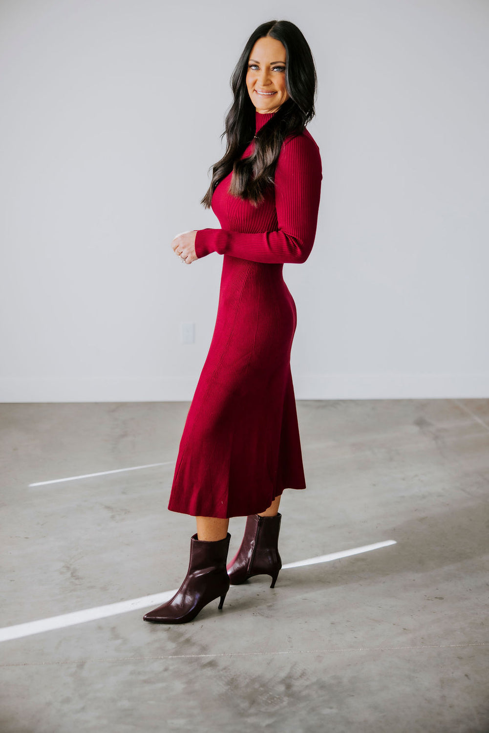 Darcey Ribbed Knit Midi Dress