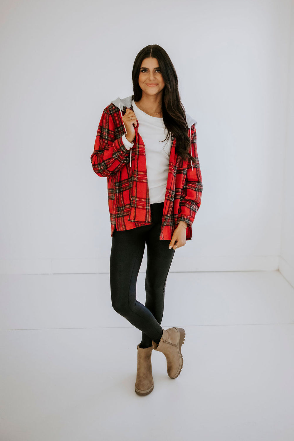 Noelle Hooded Plaid Shacket