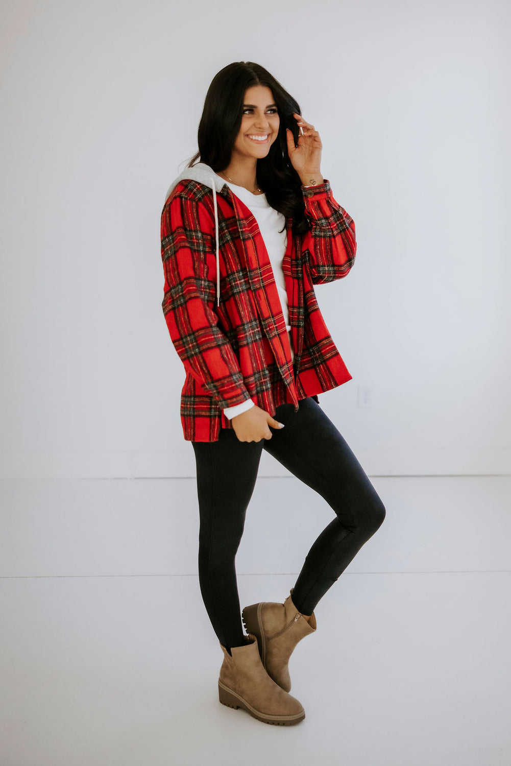 Noelle Hooded Plaid Shacket