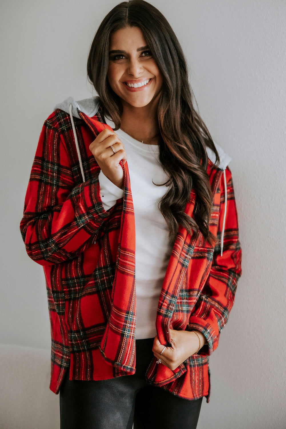Noelle Hooded Plaid Shacket