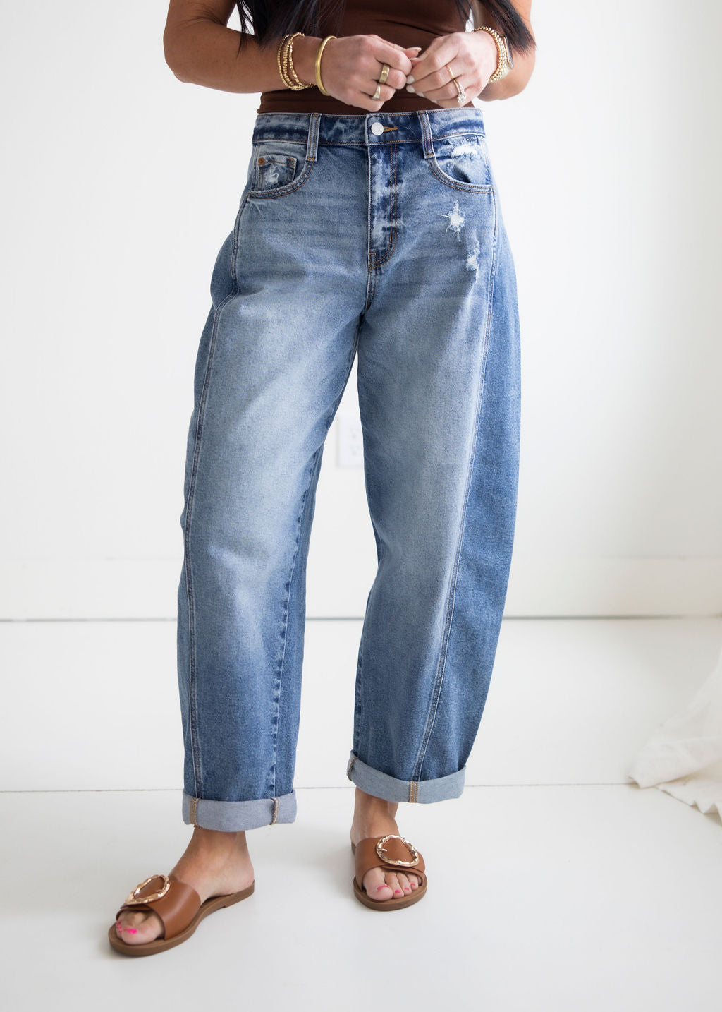 Corin Cello Cuffed Barrel Jeans