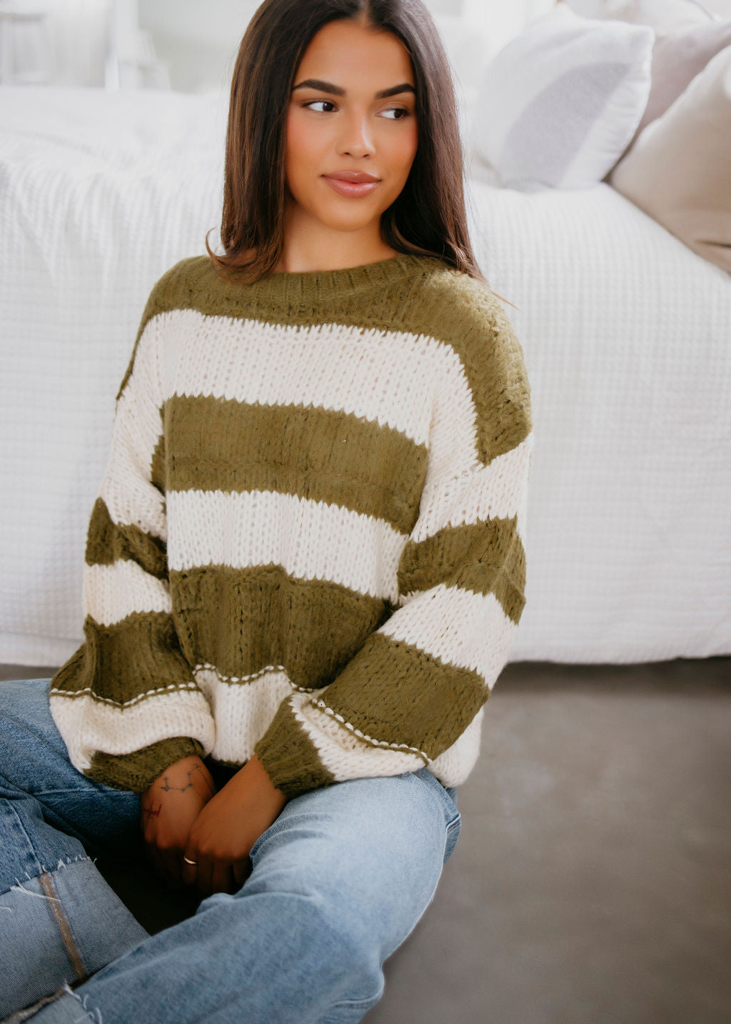 image of Lucy Oversized Striped Sweater