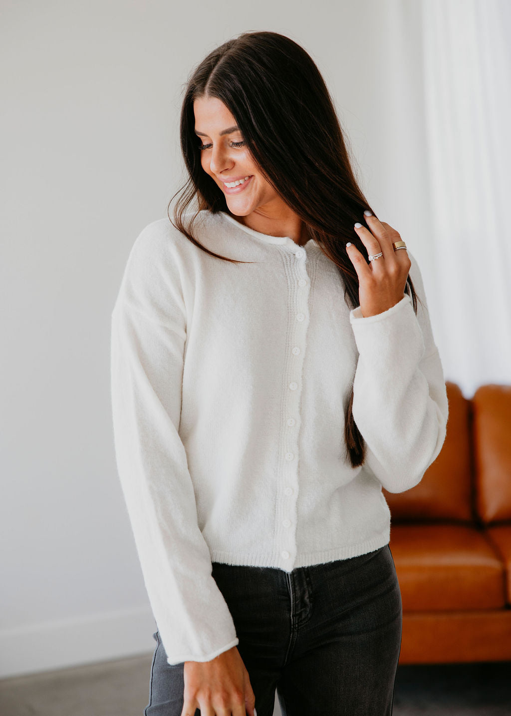 image of Soft Start Button Down Cardigan