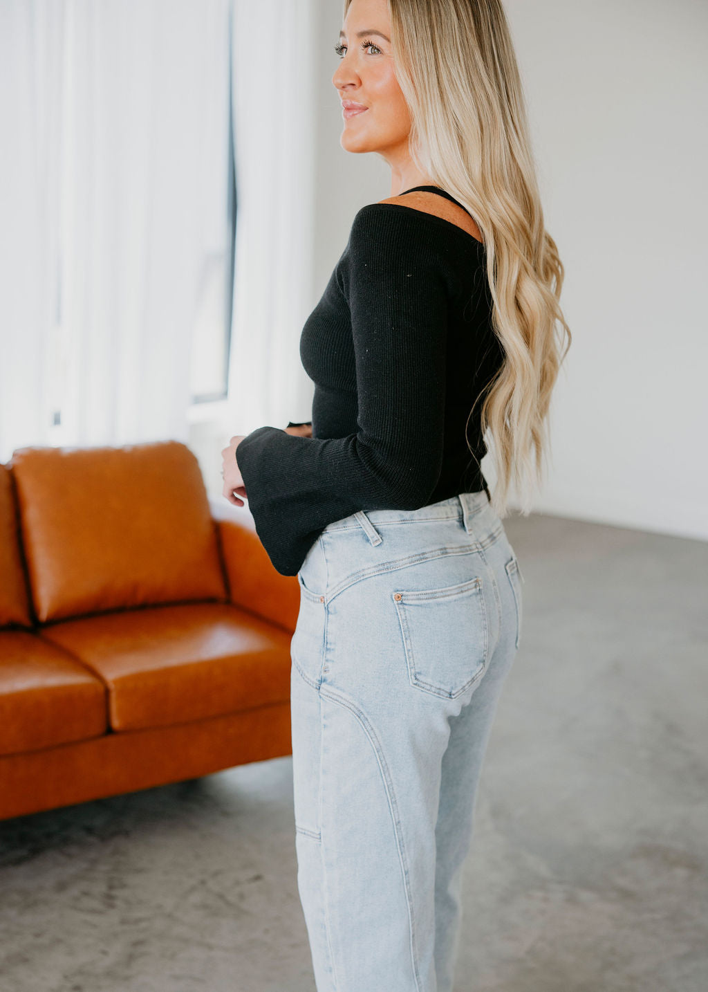 Antoni Knit Off Shoulder Top