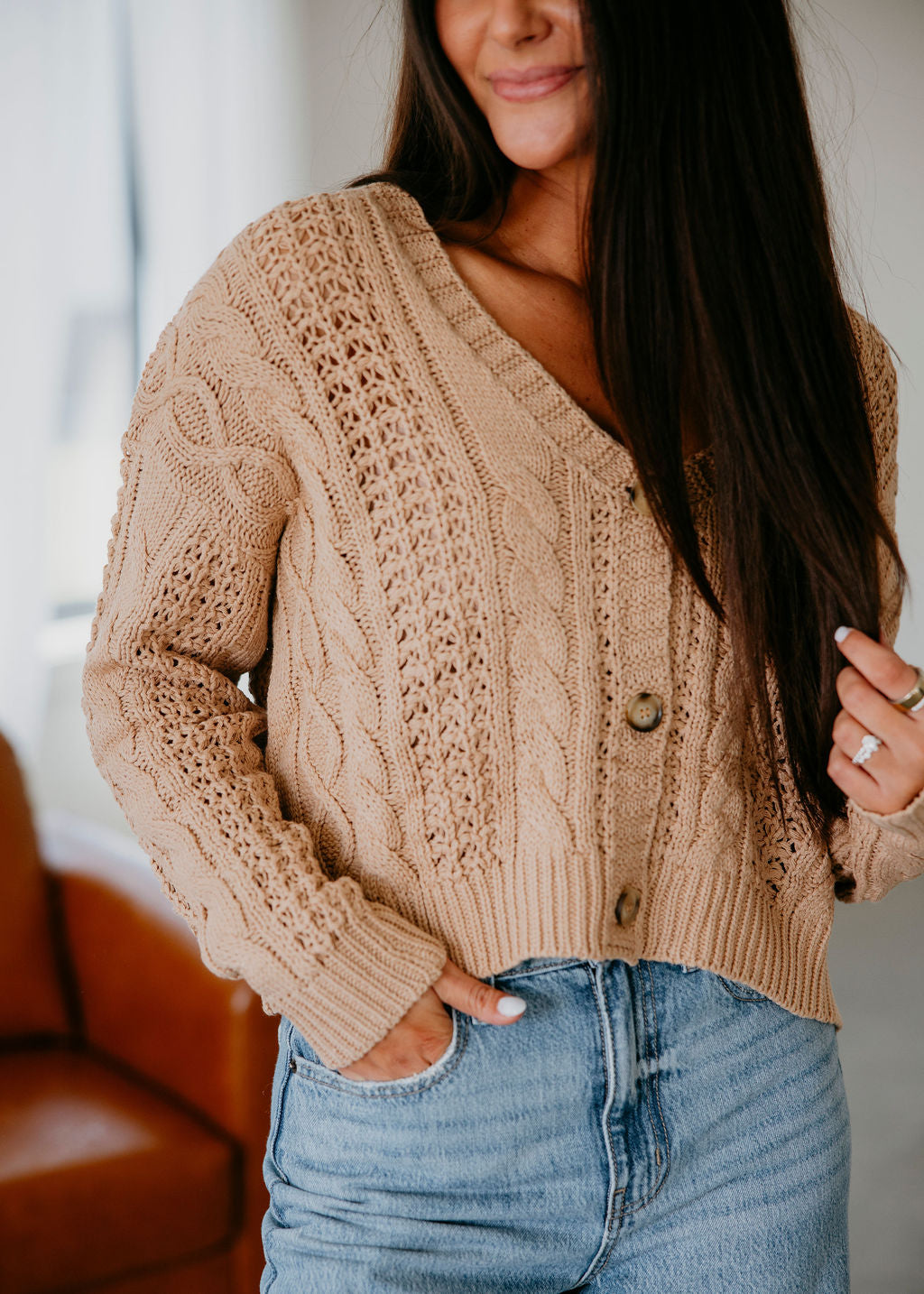 image of Sloane Cable Knit Cardigan