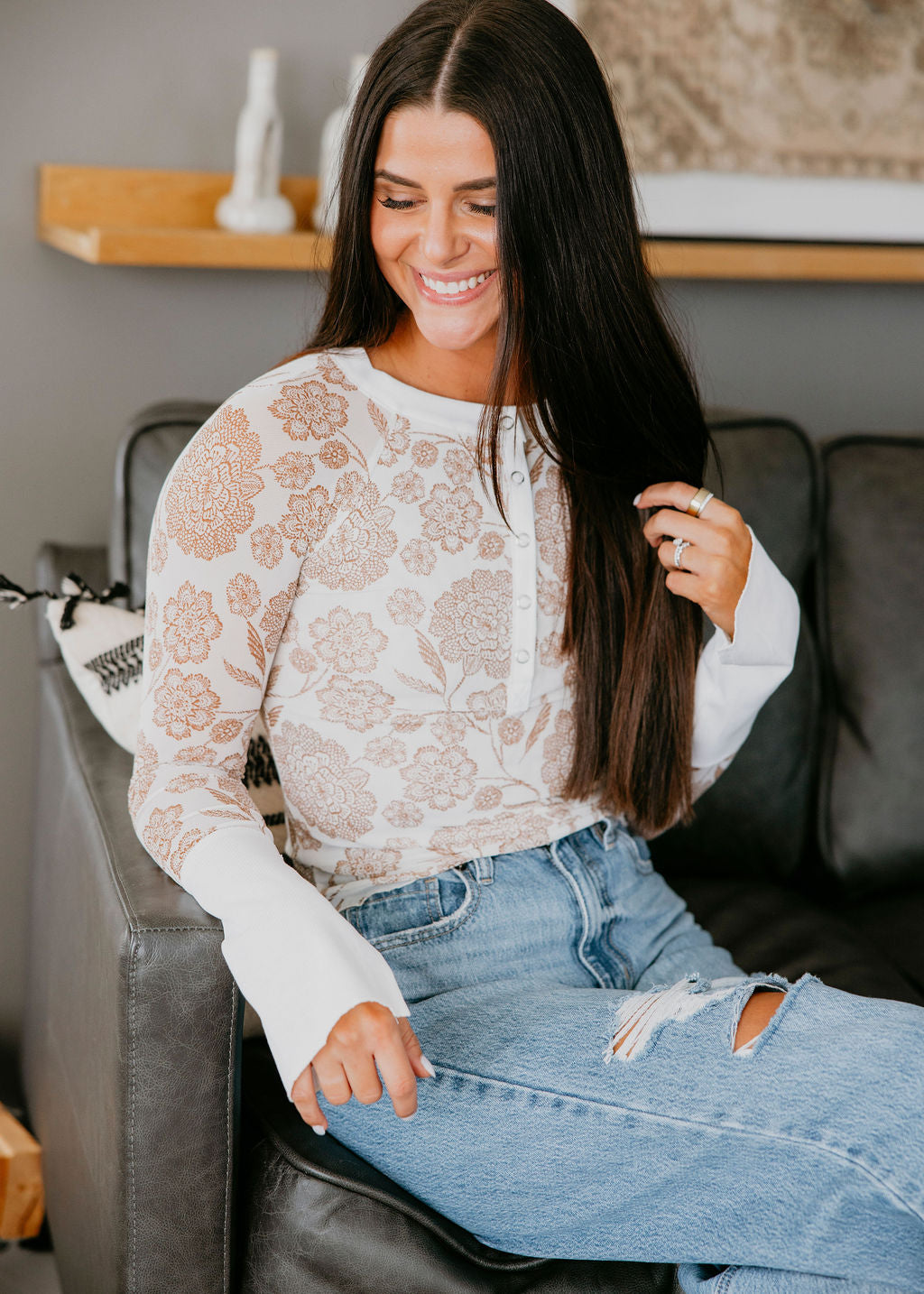 Kimberlie Floral Henley Top