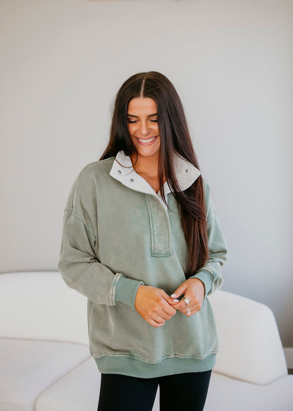 Giana Quarter Button Pullover