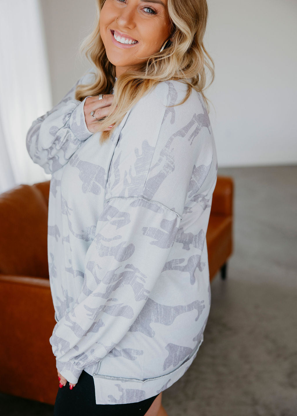 Zoee Oversized Camo Top