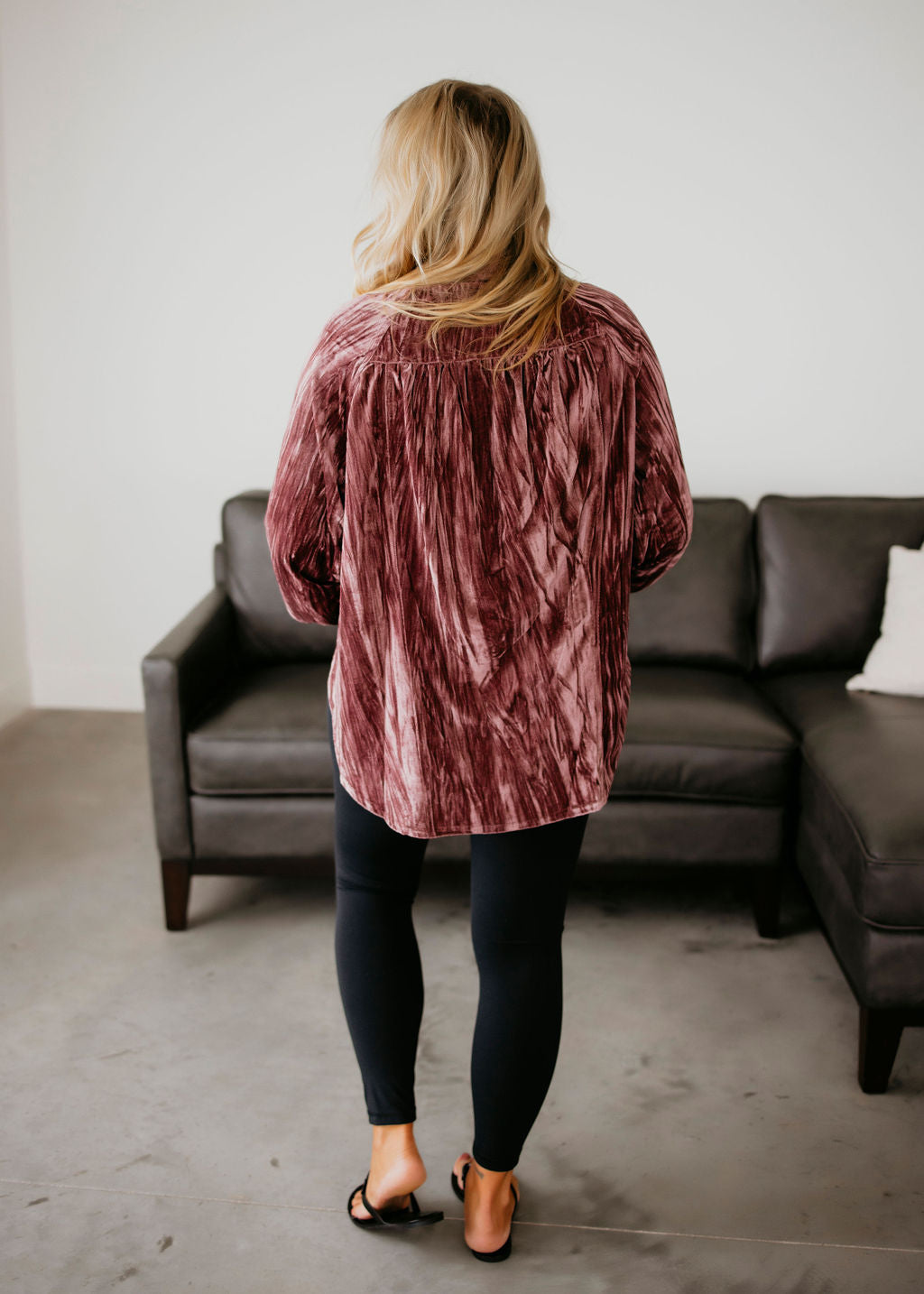 Nicolet Velvet Button Up Top