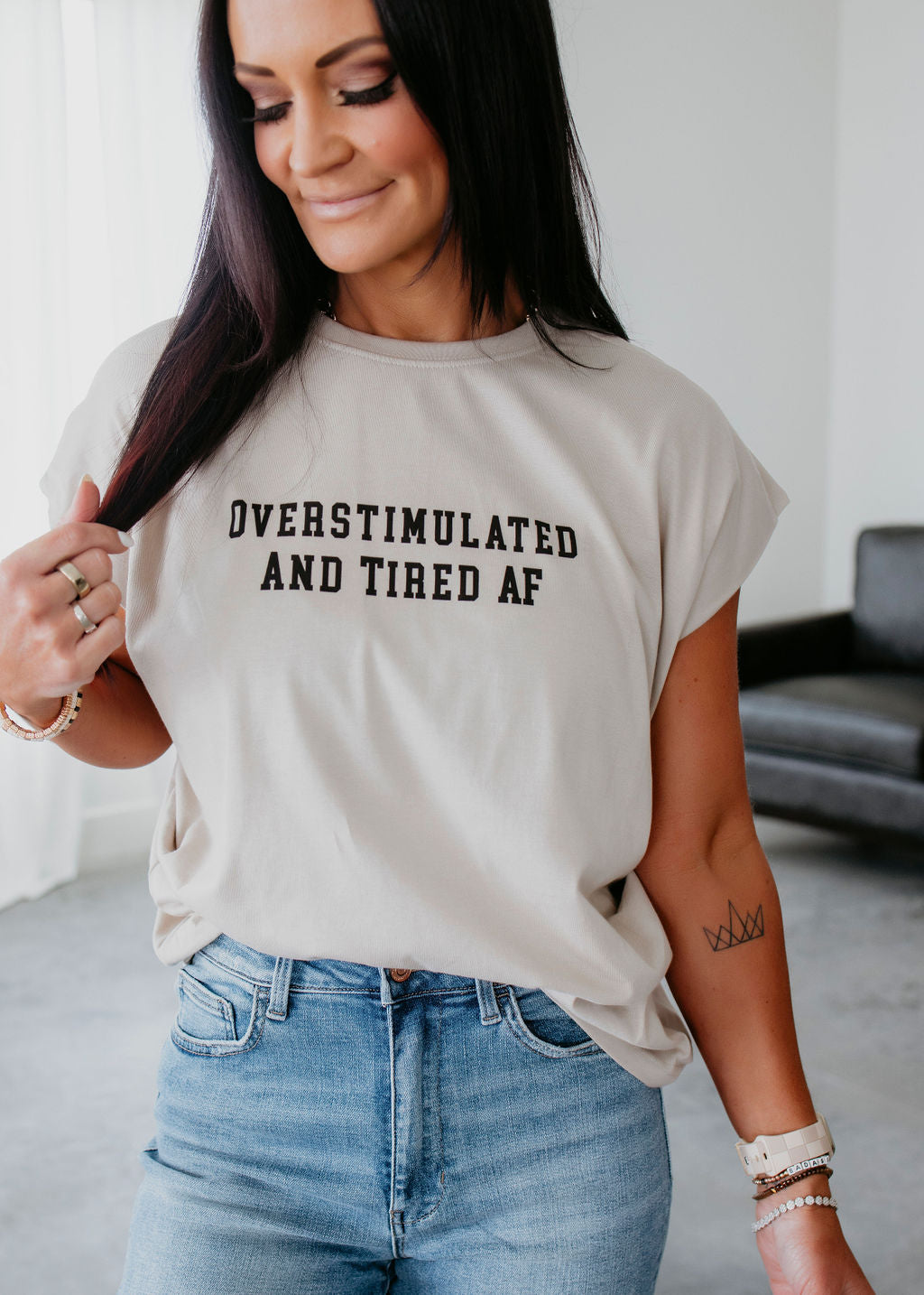 image of Overstimulated & Tired AF Graphic Tee