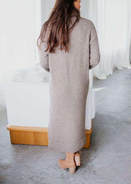 loose cowl neck sweater dress Young USA Long Sleeve Cowl Neck Sweater Dress Women's Size Small Stretchy Gray