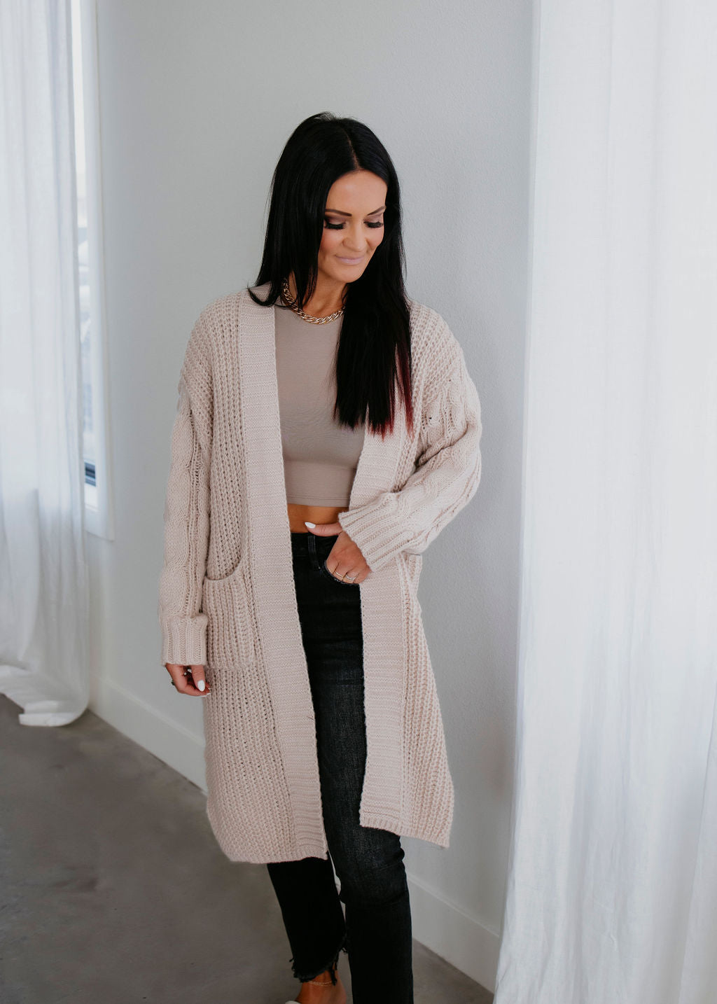 Giveon Cable Knit Cardigan