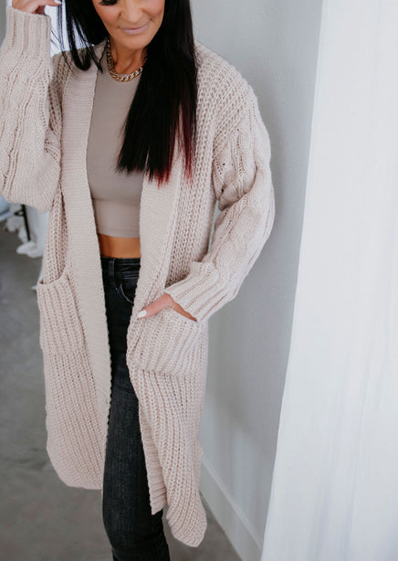 Giveon Cable Knit Cardigan