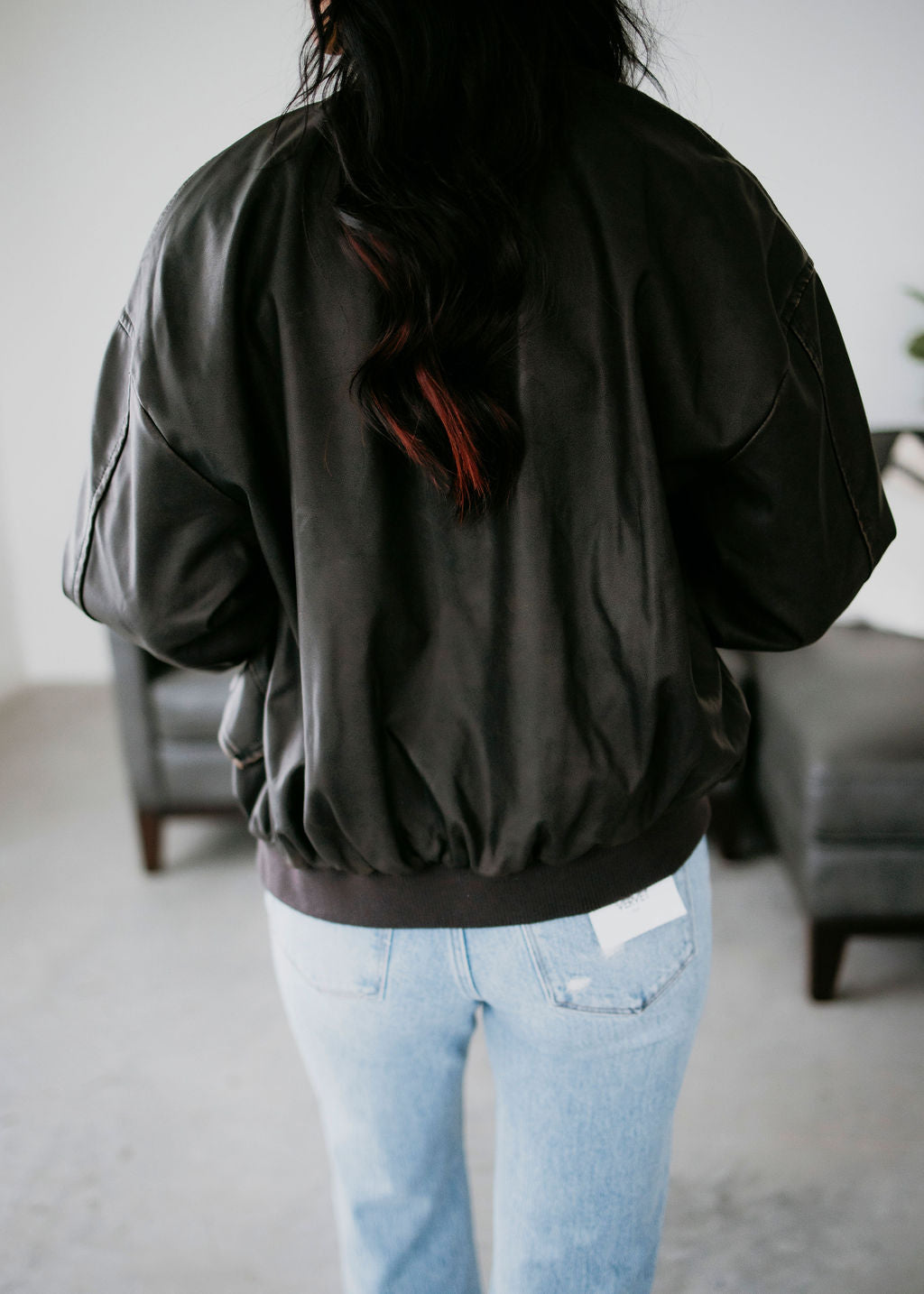 Orla Faux Leather Bomber Jacket