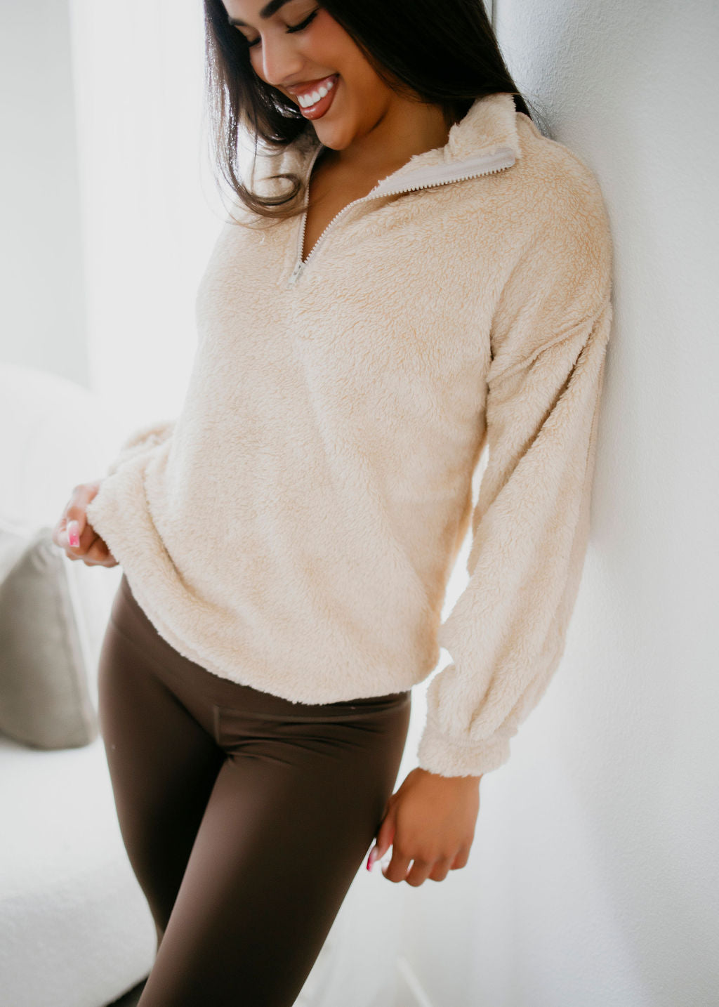 image of Zeya Sherpa Quarter Zip Pullover