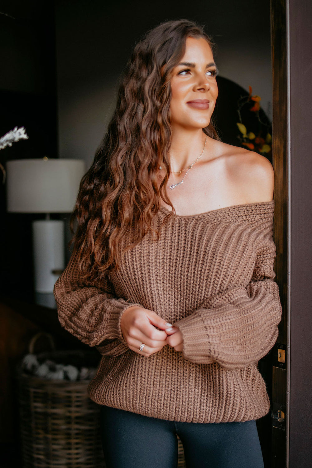 Nora Off Shoulder Sweater by Lily & Lottie