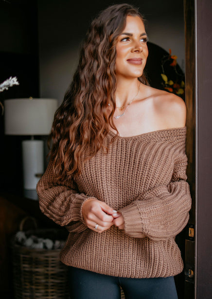 Nora Off Shoulder Sweater by Lily & Lottie