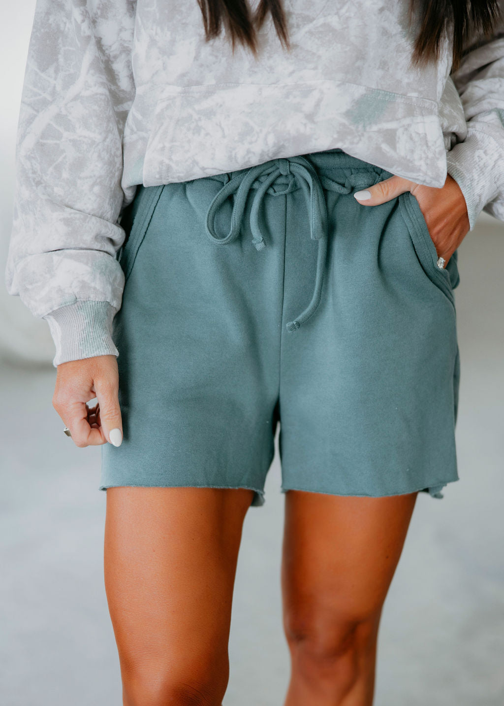 image of Saddi Raw Hem Sweat Shorts