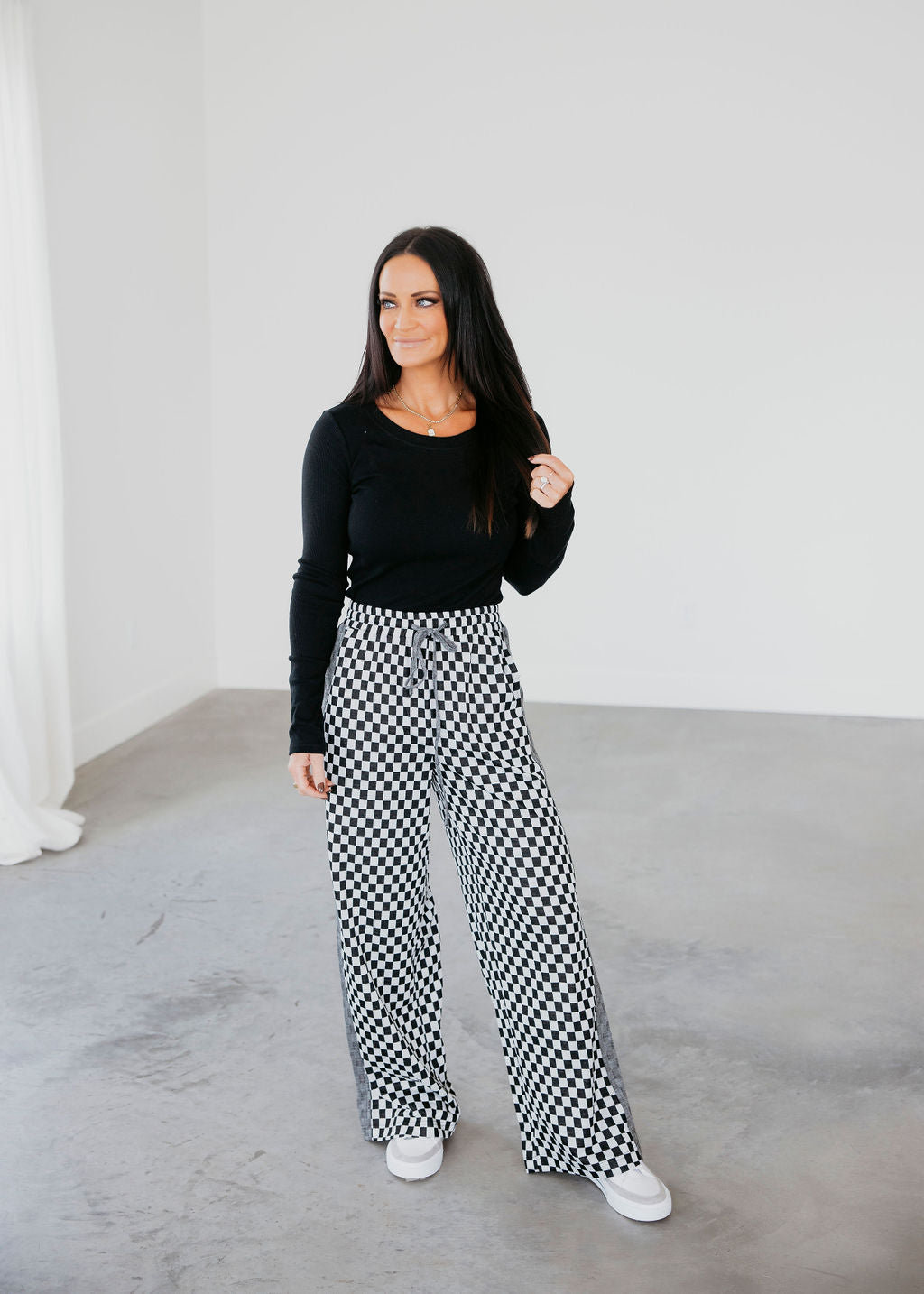 Ike Checkered Wide Leg Pants