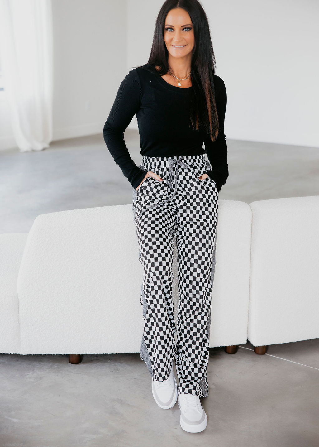 Ike Checkered Wide Leg Pants