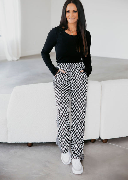 Ike Checkered Wide Leg Pants