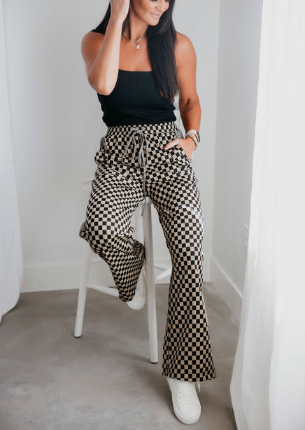 Ike Checkered Wide Leg Pants