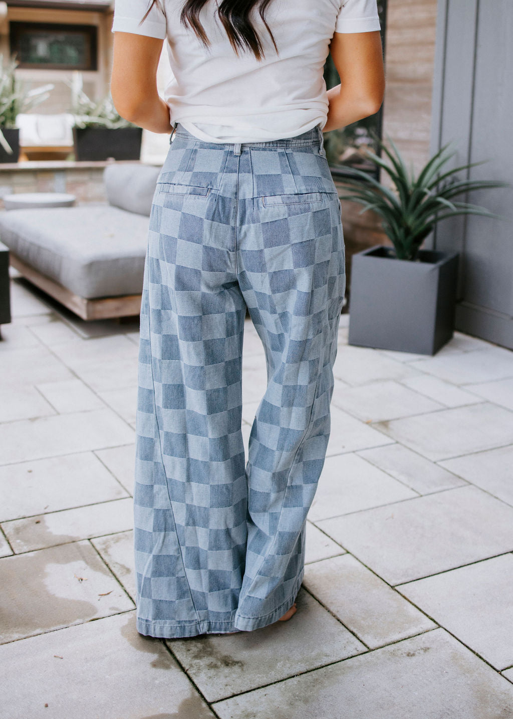 Sterling Checkered Wide Leg Pants