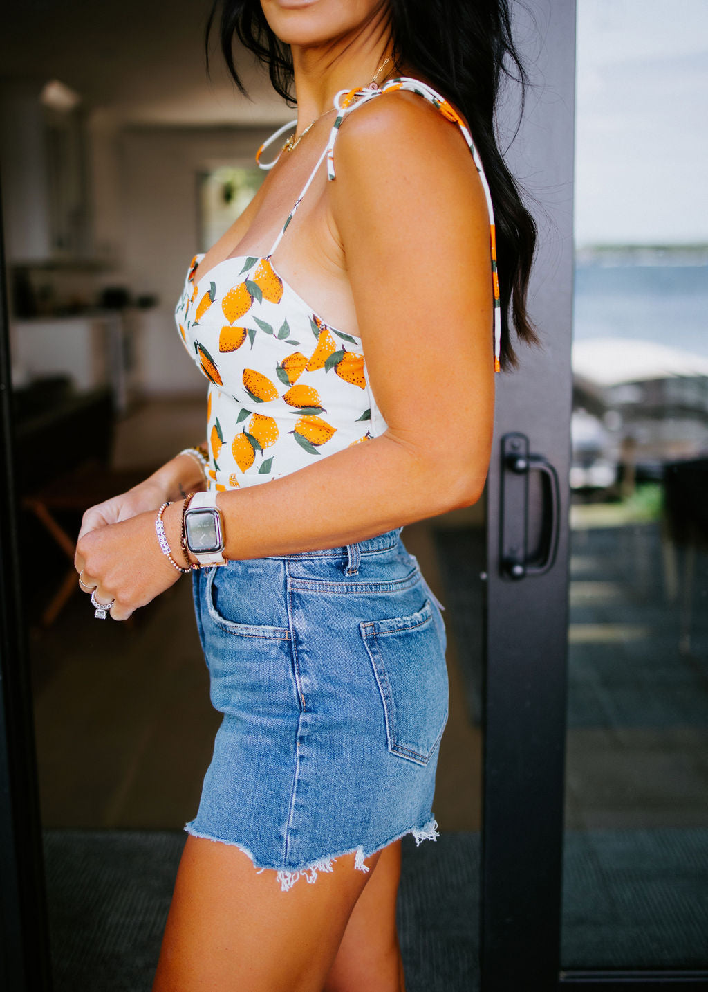 Lemon Printed Crop Top